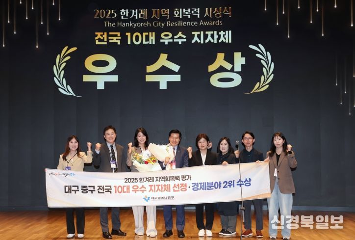 대구 중구, 지역 회복력 평가 전국 10대 우수 자치단체 선정