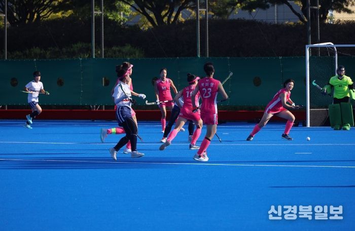 KT sports 직장운동경기부 하키팀(분홍색 선수복) 2025 전국체전 동메달(사진 제공 대한하키협회)/2025년도 직장운동경기부 운영 지원 공모 선정 70,000천 원 국비 지원