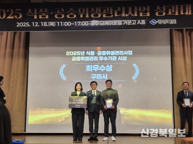 구미시, 식품·공중위생관리 성과대회서 최우수·특별상 동시 수상