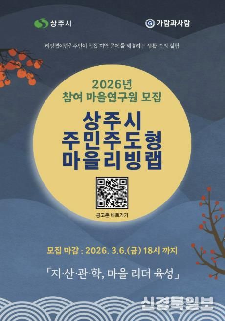 2026년 상주시 주민주도형 마을리빙랩 참여자 모집