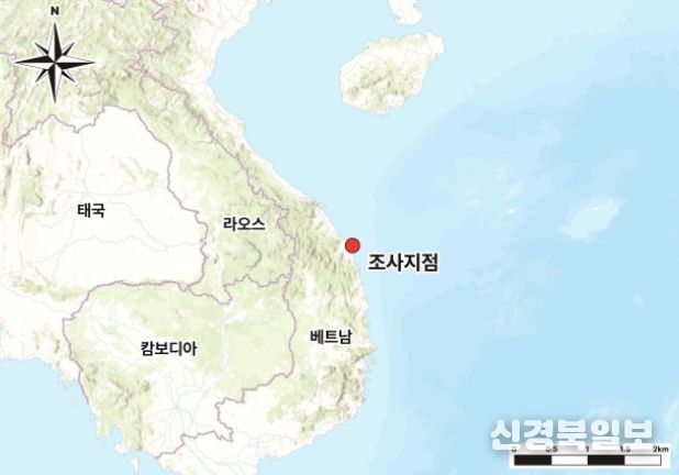 베트남 꽝응아이성 빈쩌우만 쩌우투언 해역 위치도