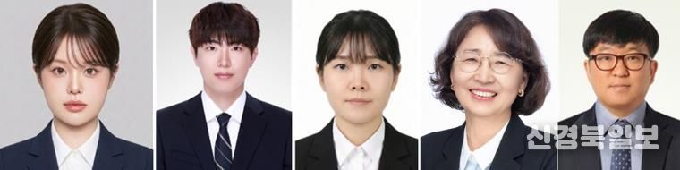 경상국립대학교 김하린 연구원, 홍진웅 연구원, 초혜원 박사, 김윤희 교수, 김기환 교수(왼쪽부터)