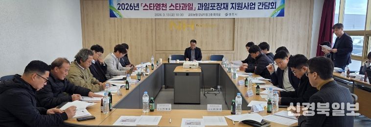 지난 13일 금호농협 강남지점 회의실에서 지역농협 포장재 판매 담당자와 제작업체 관계자 등이 참석한 가운데, '스타영천 스타과일' 과일포장재 지원사업 간담회가 개최됐다.