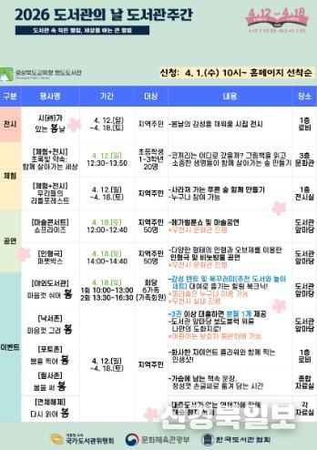 청도도서관, 도서관의 날·도서관주간 맞아 오감만족 프로그램 풍성