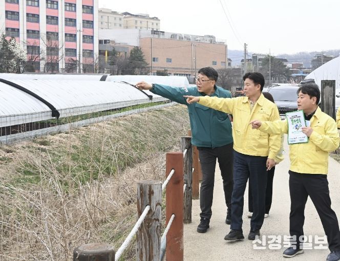오쇠천 일원 불법 점용시설 현장점검 모습